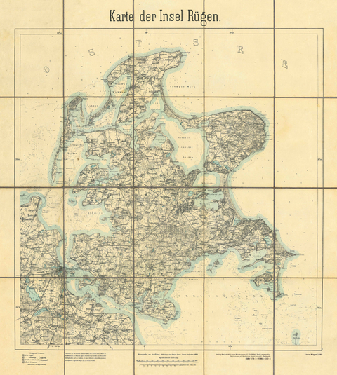 Historische Karten: Die Insel Rügen 1889/1900 (gerollt)