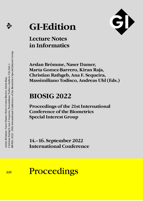 GI Edition Proceedings Band 329 "BIOSIG 2022" - 