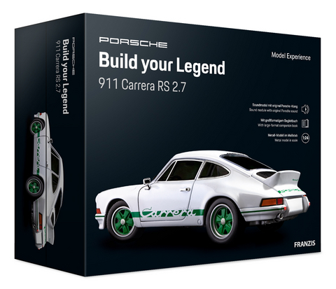 Porsche 911 Carrera RS 2.7 Build Your Legend | Metall-Modellbausatz im Maßstab 1:24, inkl. Soundmodul und 72-seitigem Begleitbuch - 
