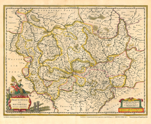 Historische Karte: Braunschweig und Magdeburg 1636 (Plano) - Janssonius Johannes