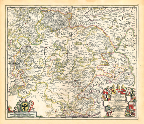 Historische Karte: Fränkischer Reichskreis um 1680 [gerollt] - Frederik de Wit