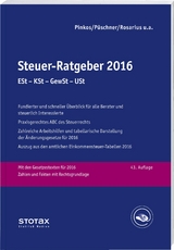 Steuer-Ratgeber 2016 - Boeddinghaus, Claudia; Henseler, Frank; Niermann, Walter; Pinkos, Erich; Püschner, Wolfgang; Rosarius, Lothar; Spahn, Marcus