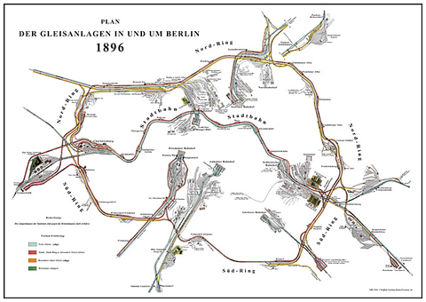 Plan der Gleisanlagen Berlin 1896