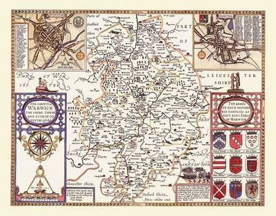 John Speed Map of Warwickshire 1611 -  Historical Images Ltd