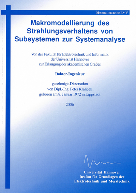 Makromodellierung des Strahlungsverhaltens von Subsystemen zur Systemanalyse - Peter Kralicek