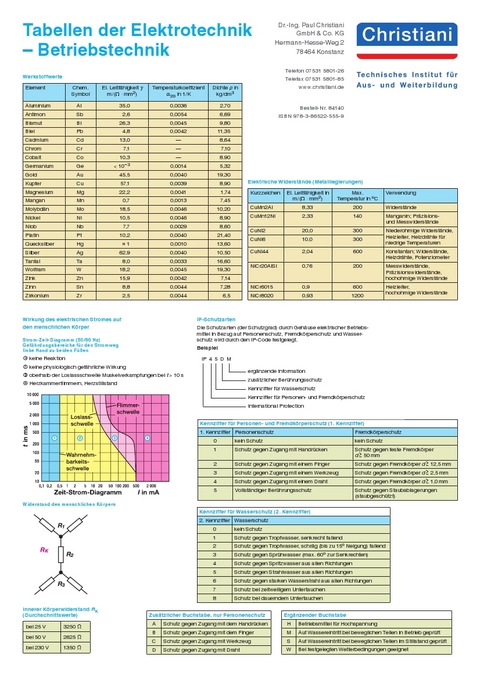 Tabellen der Elektrotechnik - Betriebstechnik