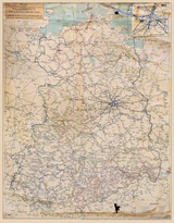 ÜBERSICHTSKARTE Deusche Reichsbahn (DR) im März 1946 - Eisenbahnnetz der SOWJETISCHEN BESATZUNGSZONE Deutschlands – gerollt - 
