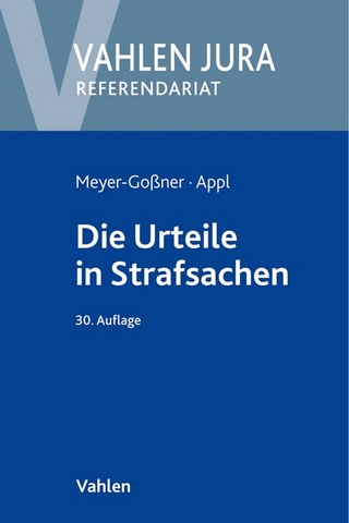 Die Urteile in Strafsachen - Ekkehard Appl; Theodor Kroschel; Lutz Meyer-Goßner