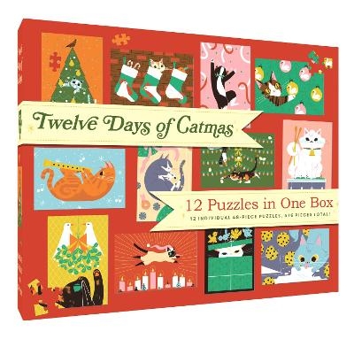 12 Puzzles in One Box: Twelve Days of Catmas -  Chronicle Books