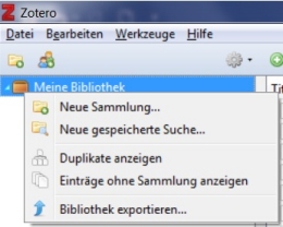 Zotero: Sammlung anlegen
