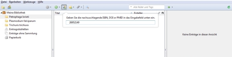 Zotero Standalone: Referenzen importieren