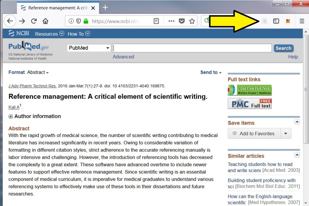 Zotero: Wissenschaftlichen Artikel in die Literaturdatenbank importieren