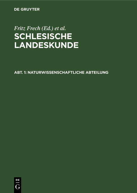 Schlesische Landeskunde / Naturwissenschaftliche Abteilung - 