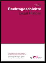 Rechtsgeschichte Legal History (RG). Zeitschrift des Max Planck-Insituts f&uuml;r Rechtsgeschichte und Rechtstheorie/Rechtsgeschichte Legal History - 