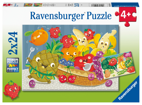Ravensburger Kinderpuzzle - Freche Fr&uuml;chte - 2x24 Teile Puzzle f&uuml;r Kinder ab 4 Jahren