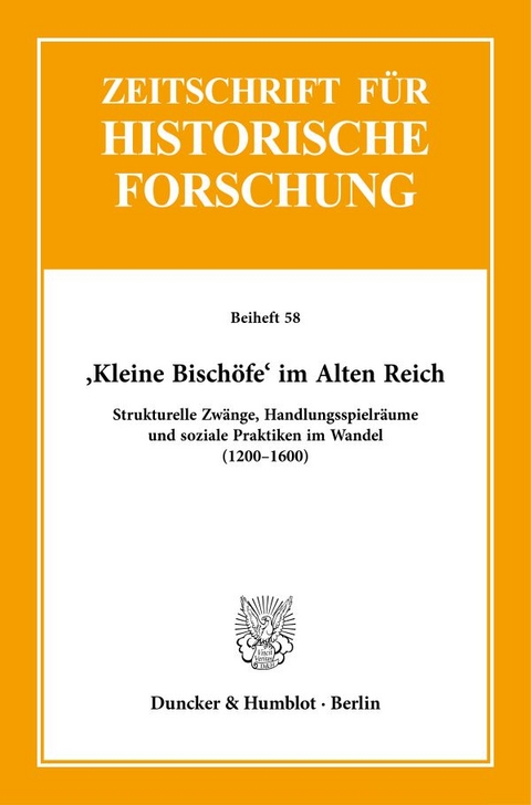 &rsaquo;Kleine Bisch&ouml;fe&lsaquo; im Alten Reich. - 