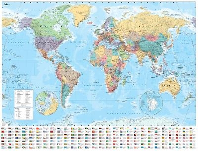 Collins World Wall Laminated Map -  Collins Maps