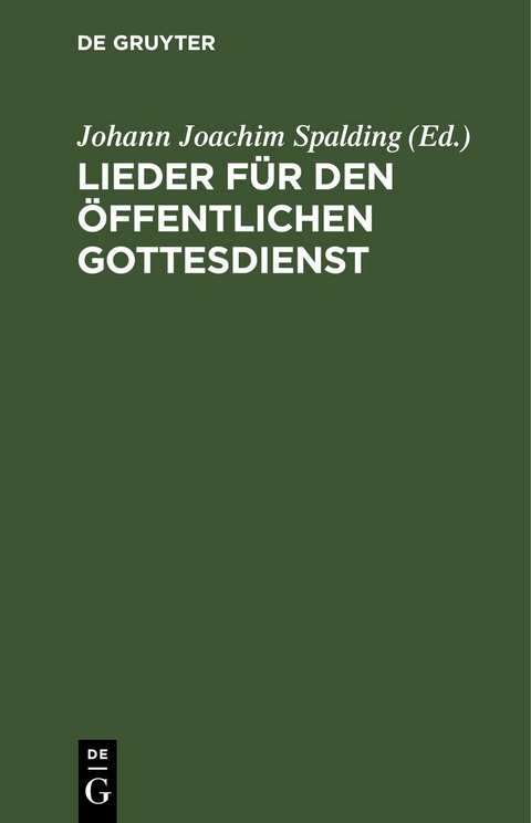 Lieder f&uuml;r den &ouml;ffentlichen Gottesdienst - 