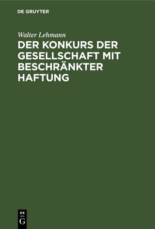 Der Konkurs der Gesellschaft mit beschränkter Haftung