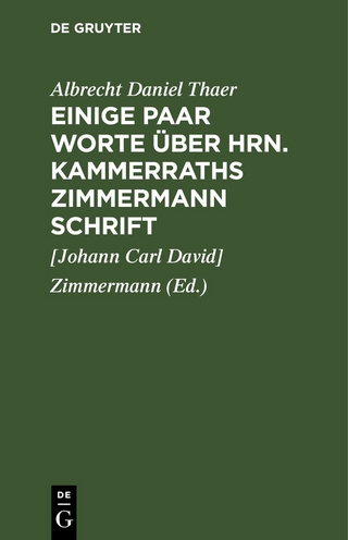 Einige Paar Worte über Hrn. Kammerraths Zimmermann Schrift
