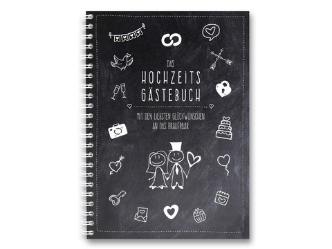 familiawedding black-Doodle- Design G&auml;stebuch zur Hochzeit