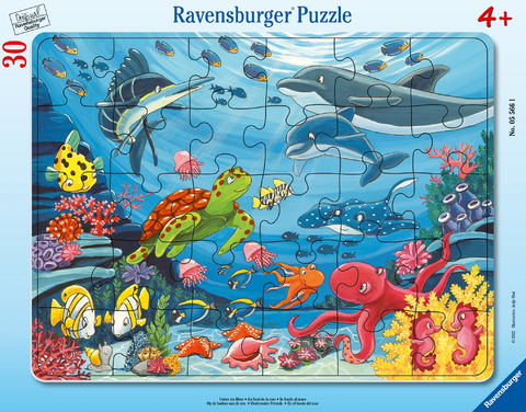Ravensburger Kinderpuzzle - Unten im Meer - 30-48 Teile Rahmenpuzzle f&uuml;r Kinder ab 4 Jahren