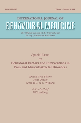Behavioral Factors and Interventions in Pain and Musculoskeletal Disorders - 