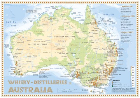 Whisky Distilleries Australia - Tasting Map - R&uuml;diger J&ouml;rg Hirst