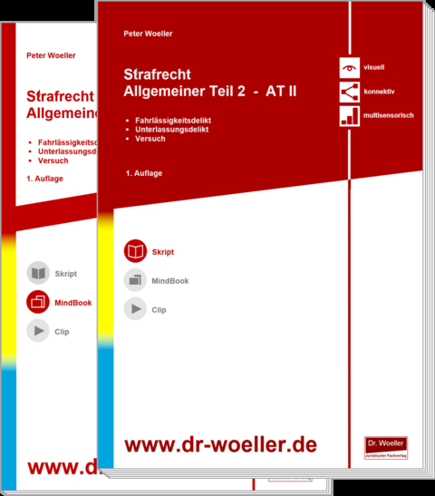 Paket Skript & MindBook - Strafrecht Allgemeiner Teil 2 – AT II - Peter Woeller