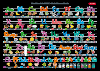 Fragenbär-Mini-Lernposter: Mein Grundschrift ABC – Buchstaben und Laute, S 45 x 32 cm