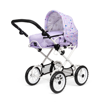 BRIO 24891388 Puppenwagen Combi Lavendel mit Punkten - Moderner umbaubarer Puppenwagen zur Nutzung als Kinderwagen mit Wanne sowie als Buggy - Empfohlen ab 3 Jahren