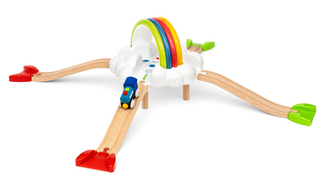 BRIO 36002 Mein erstes Bahn Regenbogen Set - Aufregendes Eisenbahn-Spiel mit kindgerechten Licht- und Soundeffekten - Passend zu allen Produkten der BRIO World und empfohlen f&uuml;r Kinder ab 18 Monaten
