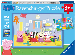Ravensburger Kinderpuzzle 05574 - Peppas Abenteuer - 2x12 Teile Peppa Pig Puzzle für Kinder ab 3 Jahren
