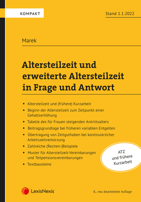 Altersteilzeit und erweiterte Altersteilzeit in Frage und Antwort - Erika Marek