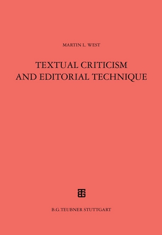 Textual Criticism and Editorial Technique