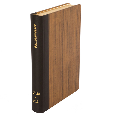 Jahresweiser 2022-2031 "Der H&ouml;lzerne" Nussbaum dunkel - 