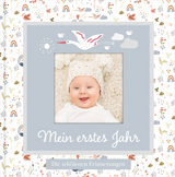 Babyalbum mit Fensterausschnitt f&uuml;r das 1. Lebensjahr zum Eintragen der sch&ouml;nsten Momente und Erinnerungen mit Platz f&uuml;r Fotos | genderneutral f&uuml;r Jungen und M&auml;dchen - Lisa Wirth