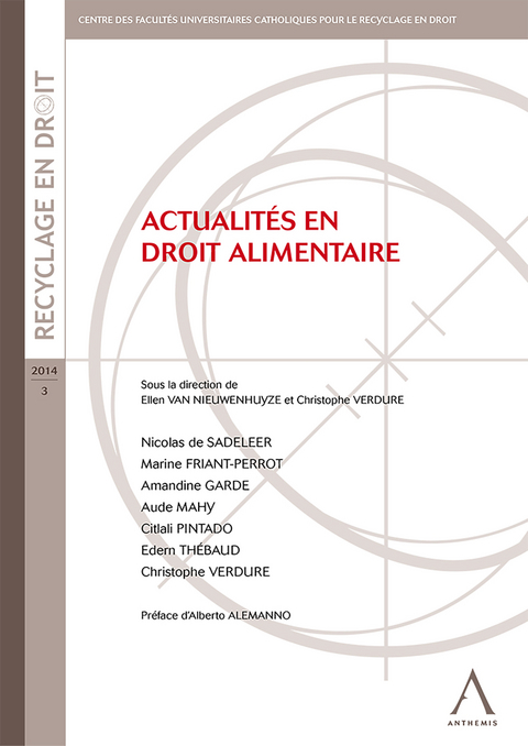 Actualit&eacute;s en droit alimentaire -  Collectif,  Anthemis