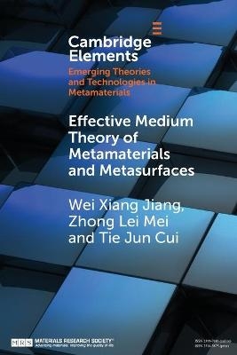 Effective Medium Theory of Metamaterials and Metasurfaces - Wei Xiang Jiang, Zhong Lei Mei, Tie Jun Cui