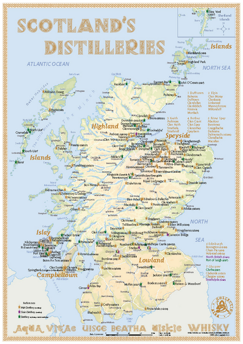 Whisky Distilleries Scotland - Tasting Map - R&uuml;diger J&ouml;rg Hirst