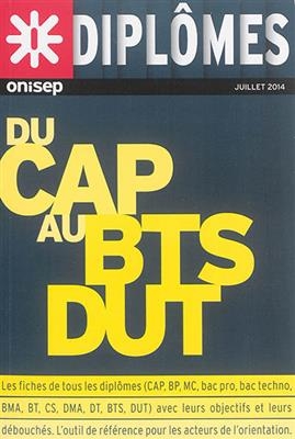 Du CAP au BTS-DUT : les fiches de tous les dipl&ocirc;mes (CAP, BP, MC, bac pro, bac techno, BMA, BT, CS, DMA, DT, BTS, DUT... -  Office national d'information sur les enseignements et les professions (France)