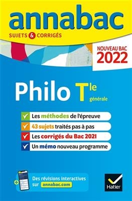 Annales du BAC Annabac 2022 Philosophie Tle generale