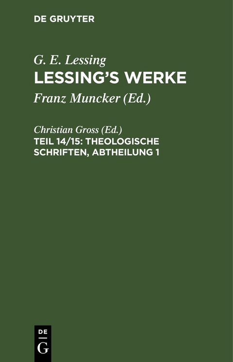 Theologische Schriften, Abtheilung 1 - 