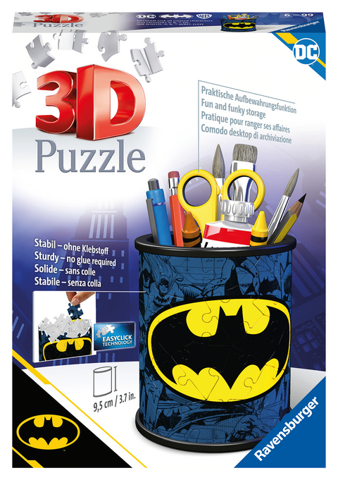 Ravensburger 3D Puzzle 11275 - Utensilo Batman - 54 Teile - Stiftehalter f&uuml;r Batman Fans ab 6 Jahren, Schreibtisch-Organizer f&uuml;r Kinder