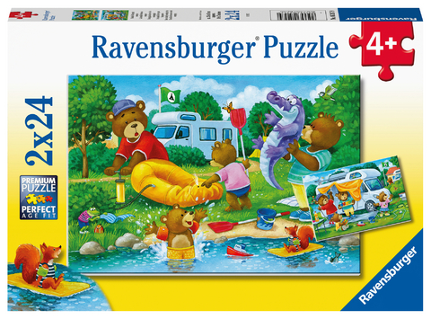 Ravensburger Kinderpuzzle - Familie B&auml;r geht campen - 2x24 Teile Puzzle f&uuml;r Kinder ab 4 Jahren