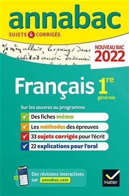 Annales du BAC Annabac 2022 Francais 1re generale sujets & corrige