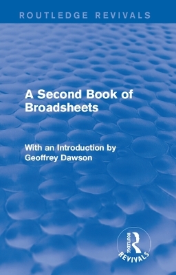 A Second Book of Broadsheets (Routledge Revivals) -  Various