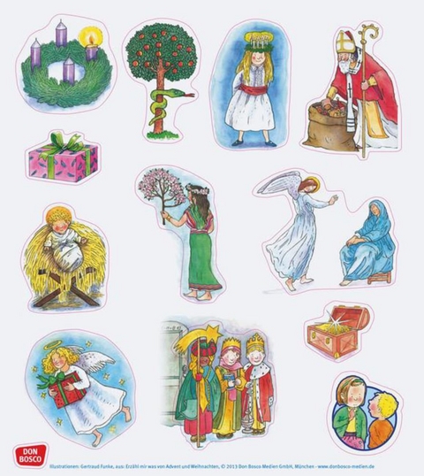 Stickerbogen: Erz&auml;hl mir was von Advent und Weihnachten