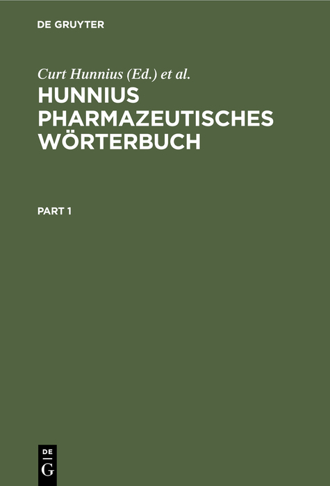 Hunnius Pharmazeutisches W&ouml;rterbuch - 