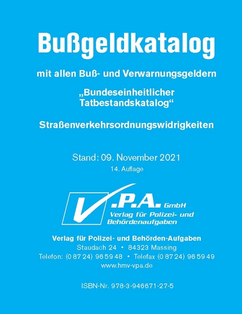Original-Bu&szlig;geldkatalog der Polizei - 